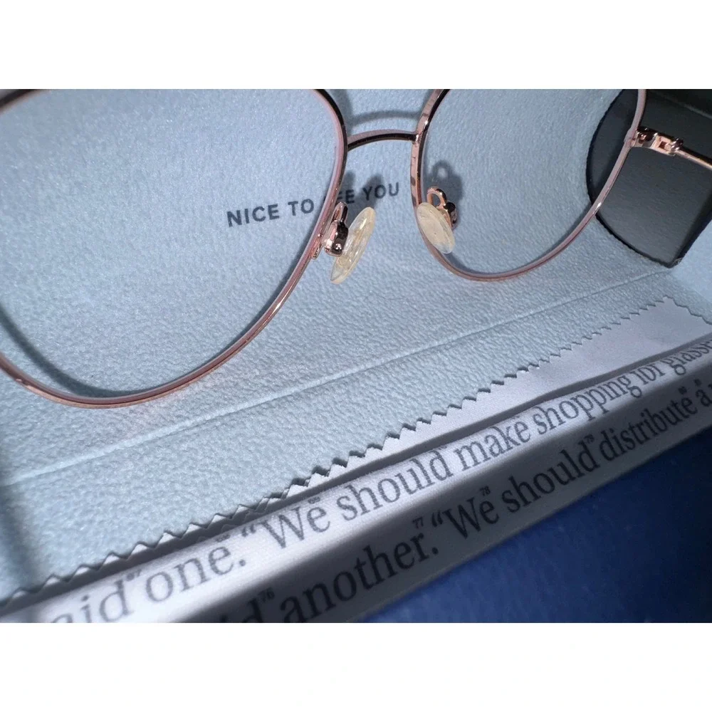 Warby Parker York 2223 Polished Rose Gold Aviator Eyeglasses with Case 53-15-145